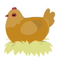 Cant Believe its Not, a ochre and gold chicken with a head pattern