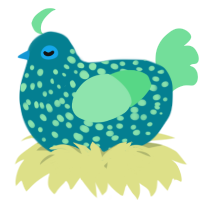A sea and spring chicken with a speckle pattern