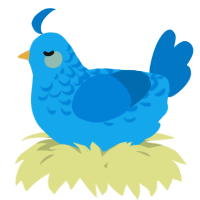 A sky and sapphire chicken with a half-lace pattern