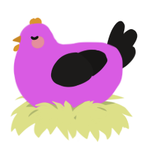 A orchid and sable chicken