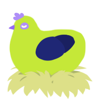 A lime and navy chicken
