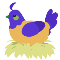 A honey and indigo chicken with a head pattern