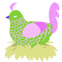 (unnamed), a grass and lavender chicken with a lace pattern