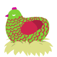 (unnamed), a grass and crimson chicken with a lace pattern