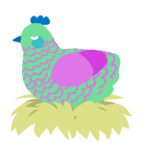 A spring and orchid chicken with a lace pattern