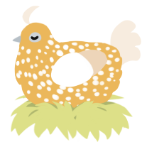 A honey and cream chicken with a speckle pattern