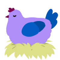 A lilac and ultramarine chicken