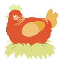 A vermilion and honey chicken with a neck-band pattern
