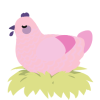 A rose and pink chicken with a lace pattern
