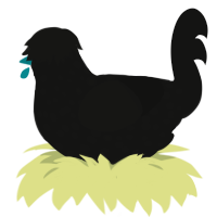 stuffing, a black chicken with a speckle pattern