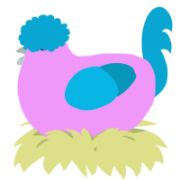 A lavender and cerulean chicken