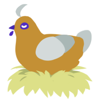 A gold and silver chicken