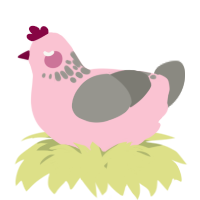 A rose and ash chicken with a neck-speckle pattern