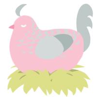 A rose and silver chicken with a half-lace pattern