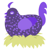 (unnamed), a overcast and blurple chicken with a speckle pattern