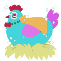 A aqua and orchid chicken
