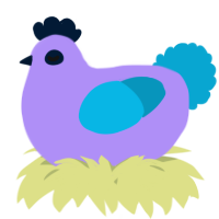 A lilac and cerulean chicken