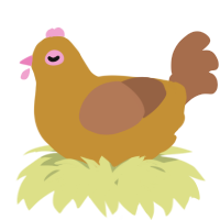 A gold and brown chicken