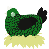 (unnamed), a leaf and black chicken with a lace pattern