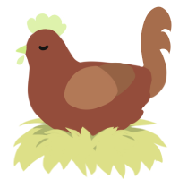 A russet and brown chicken