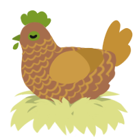 A brown and gold chicken with a lace pattern