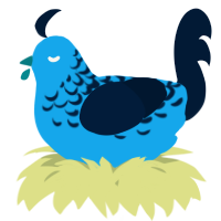 A sky and tumblr chicken with a half-lace pattern