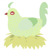 A apple and gluppy chicken with a lace pattern