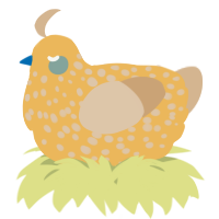 A honey and beige chicken with a speckle pattern
