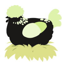 A sable and apple chicken with a neck-speckle pattern