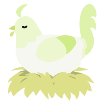 A white and apple chicken with a head pattern