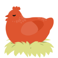 A vermilion chicken with a neck-speckle pattern