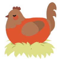 A vermilion and brown chicken with a head pattern