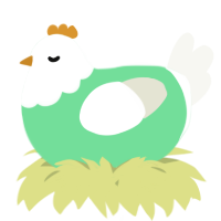 A spring and white chicken with a head pattern