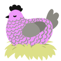 A lavender and ash chicken with a lace pattern
