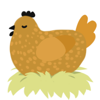 A gold and orange chicken with a speckle pattern