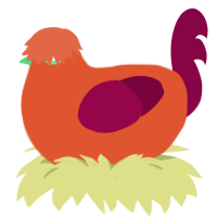 (unnamed), a vermilion and maroon chicken