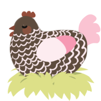 A bark and rose chicken with a lace pattern