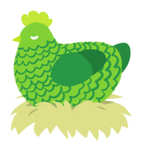 A grass and viridian chicken with a lace pattern