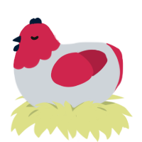 berry, a mist and crimson chicken with a head pattern