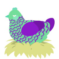 A spring and violet chicken with a lace pattern