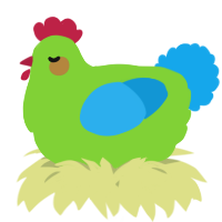 A grass and sky chicken