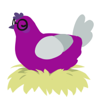A plum and silver chicken