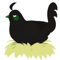 A sable chicken with a lace pattern