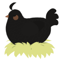 A sable chicken with a lace pattern