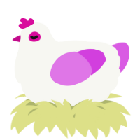 A white and orchid chicken