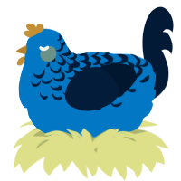 A sapphire and tumblr chicken with a half-lace pattern