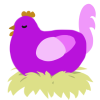 A amethyst and lavender chicken