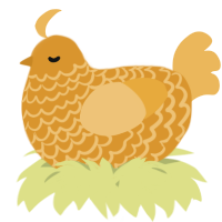 A orange and honey chicken with a lace pattern