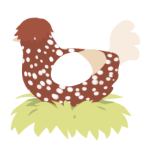 A russet and cream chicken with a speckle pattern