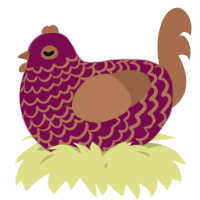 A wine and brown chicken with a lace pattern